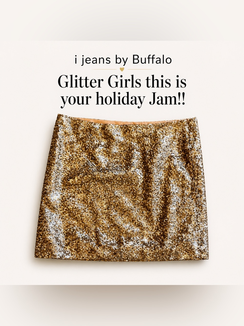 Buffalo Gold Sequin Mini Skirt Party Holiday Glam